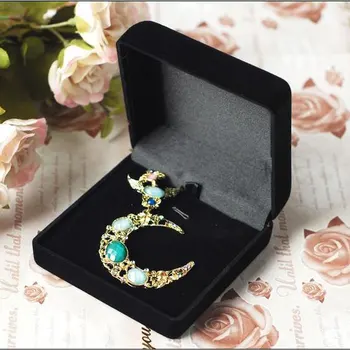 

Upscale 12pcs Black Velvet Necklace jewelry Gift box organizer for Ring earring Charm Box jewelry Display Box Free shipping 2018