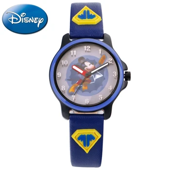 

Disney Super Mickey mouse Children PU Band Quartz Waterproof Watches Child Luminous Hand Sport Watch Boy Student Time Gift Clock