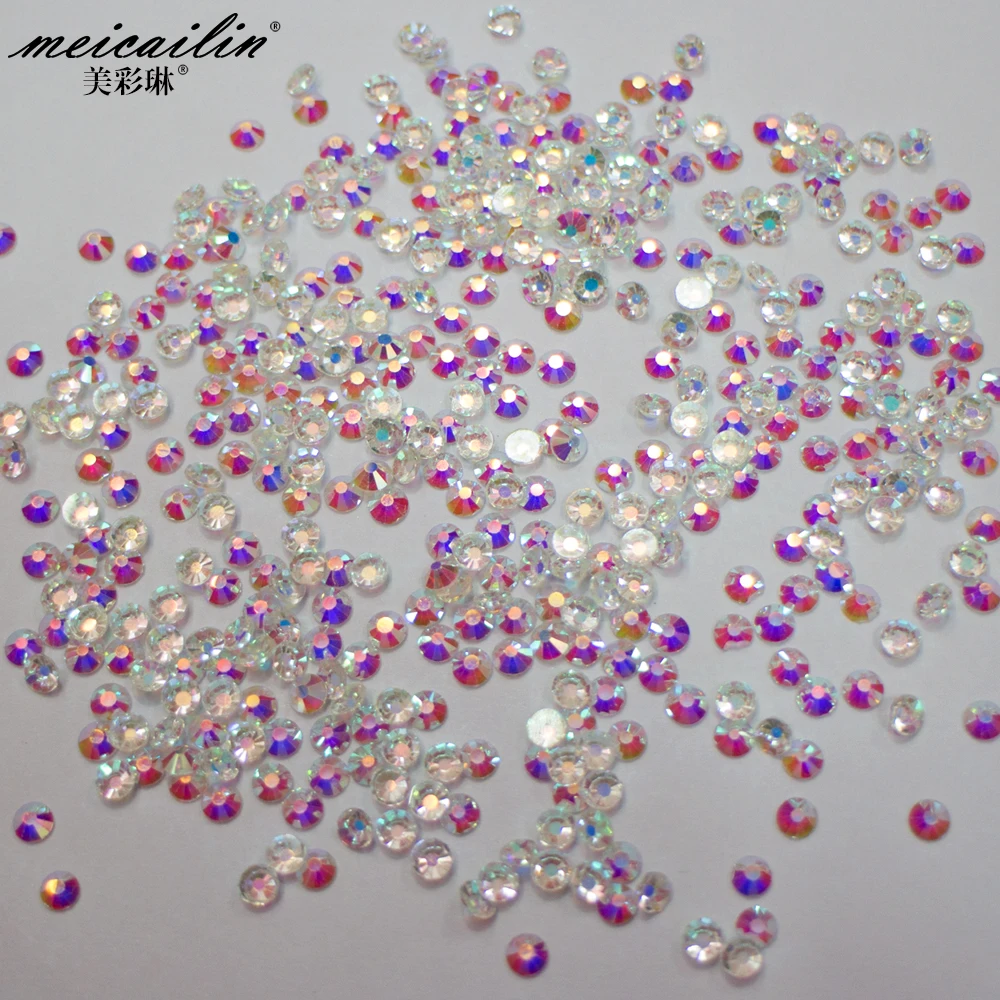 Новые 1440 шт 3D Orichalcum DIY ногти Стразы хрустальные остроконечные нижние без горячей