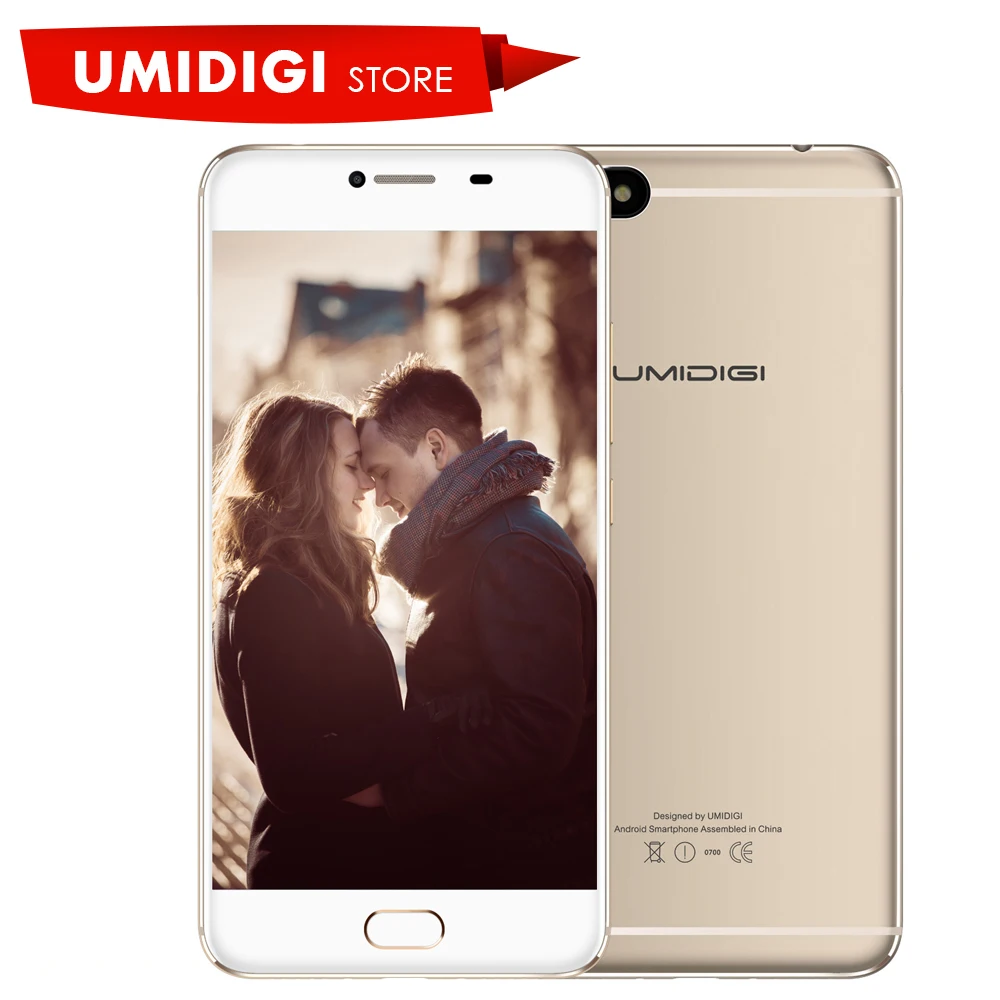 Original Umidigi C Note 4G Mobile Phone 1920x1080 5.5" MTK MT6737T Quad-core Android 7.0 3800Mah Battery Metal Bar Smartphone