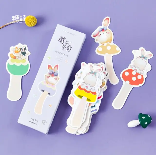 mushroom rabbit bookmark paper