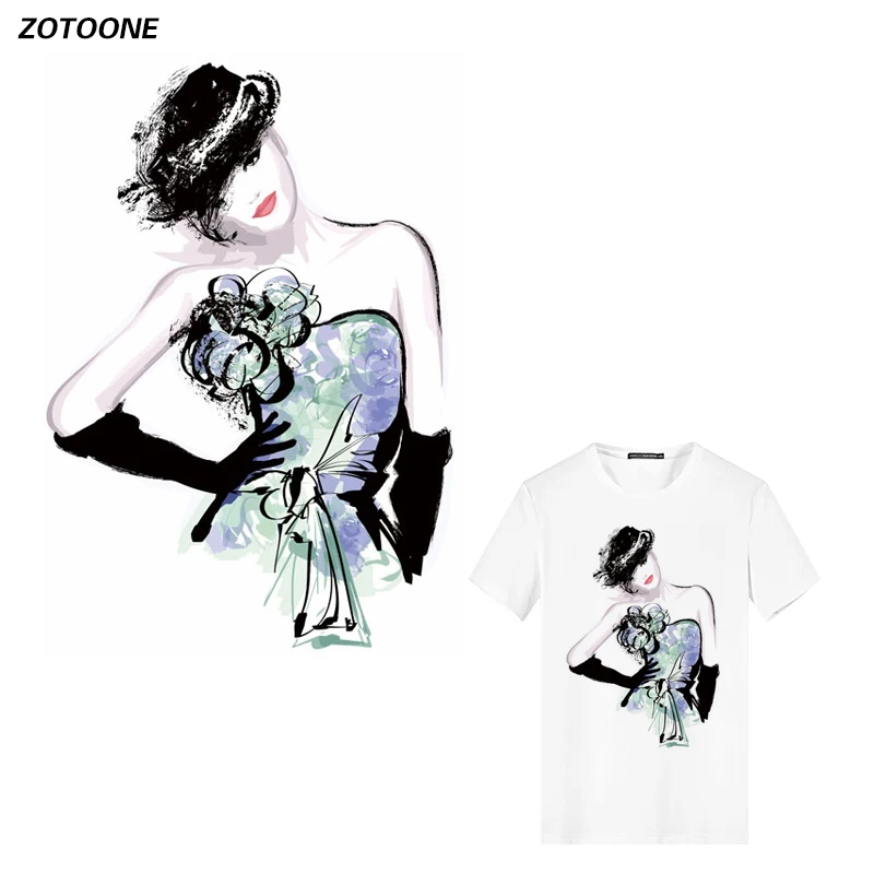 

ZOTOONE Stripes Iron on Transfer Patches on Clothing Diy Girls Patch Heat Transfer for Clothes Decoration Stickers Accessories G