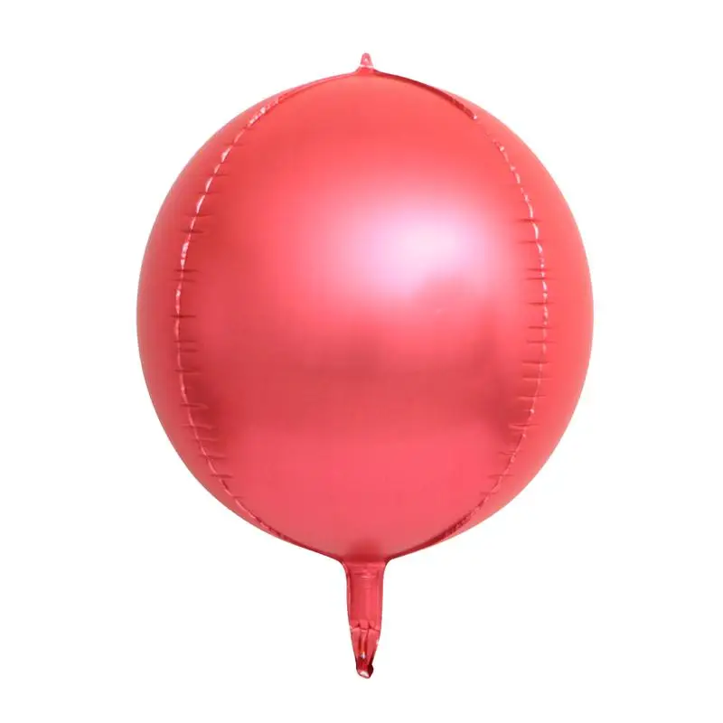 3 шт. розовое золото 4D 22 дюйма круглые алюминиевые фольги Воздушные шары металлический шар День рождения Свадебные украшения детский Душ Поставки игрушки - Цвет: ruby red
