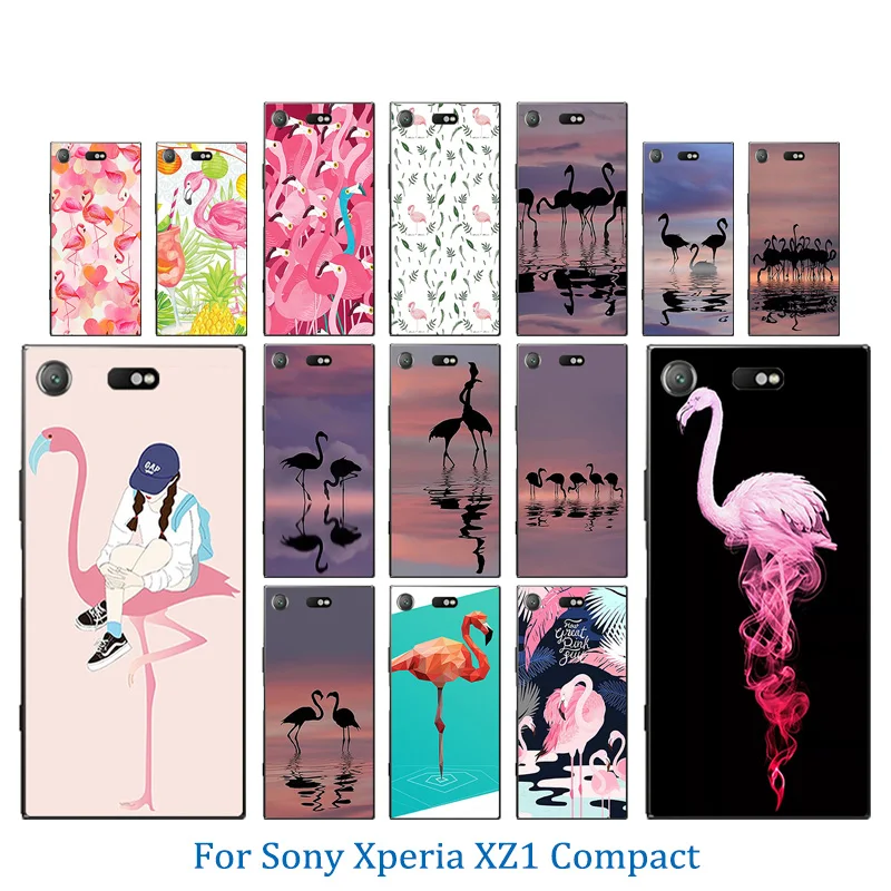 Для sony Xperia XZ1 компактный чехол силиконовый Фламинго PatternFor принципиально для
