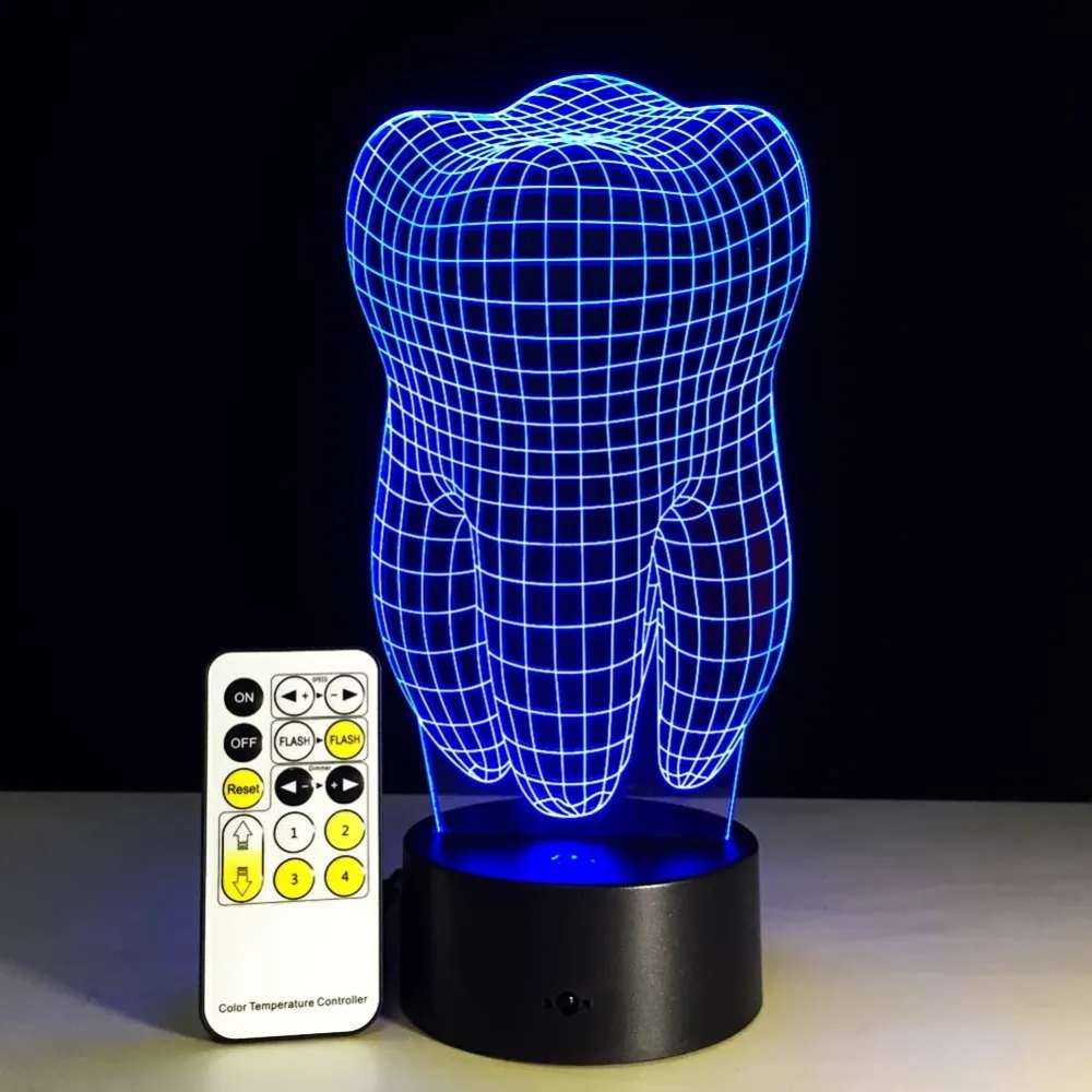 Стоматологические шоу 3D Светодиодная лампа стоматологический креативный подарок Красочная 3D зубная градиентная лампа стоматологическая клиника художественная работа Artware Ночная