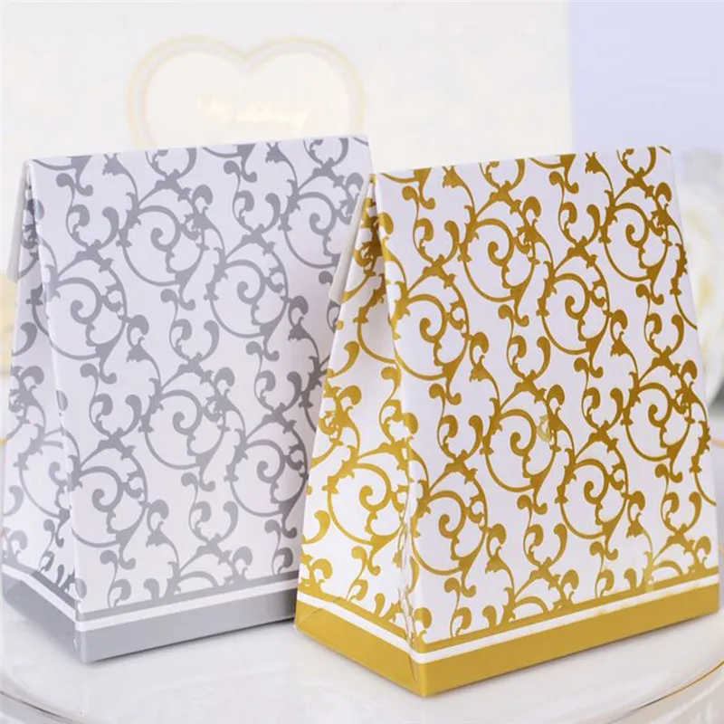100 шт/200 шт высококлассные коробки конфет золотого и серебряного цветов, сумка для выпечки, силиконовые формы для выпечки, подарок на свадебную вечеринку, любимый день рождения, любимые пакеты