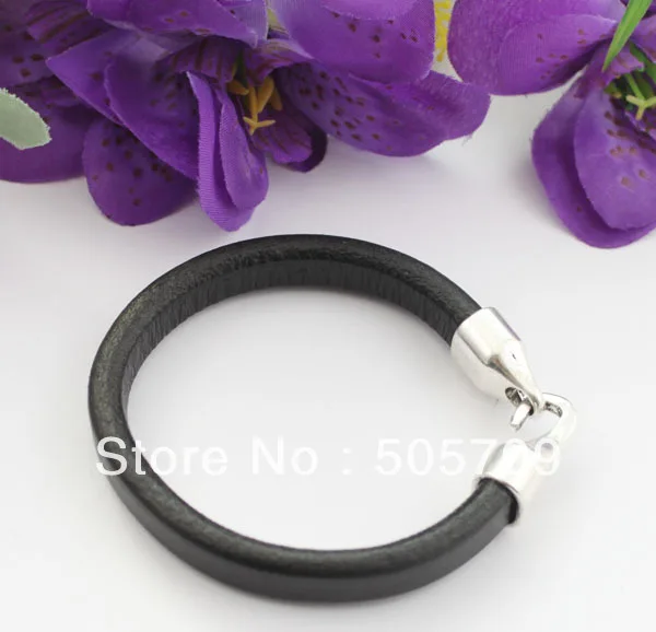 

FREE SHIPPING 2pcs 100% Genuine Cow Leather Cord Clasp Bracelet 23cm #22550