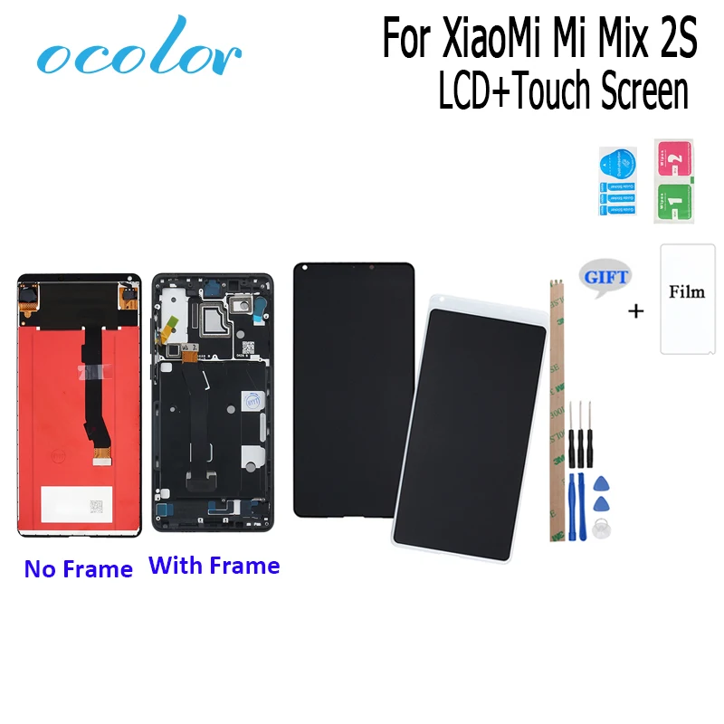 

ocolor For XiaoMi Mi Mix 2S LCD Display and Touch Screen +Frame Digitizer Assembly Replacement +Tools +Film For XiaoMi Mi Mix 2S