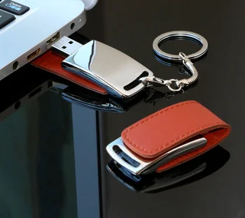 

High Grade!!! Leather USB Flash Drive 1GB 2GB 4GB 8GB 16GB U Disk pen drive metal usb stick USB 2.0, Business U disk