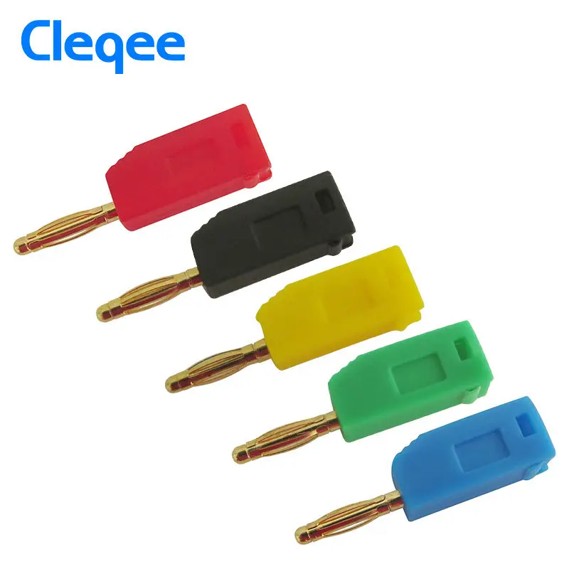 Cleqee P3012 10 шт. 2 мм банановый штекер Джек позолоченный медный Штабелируемый