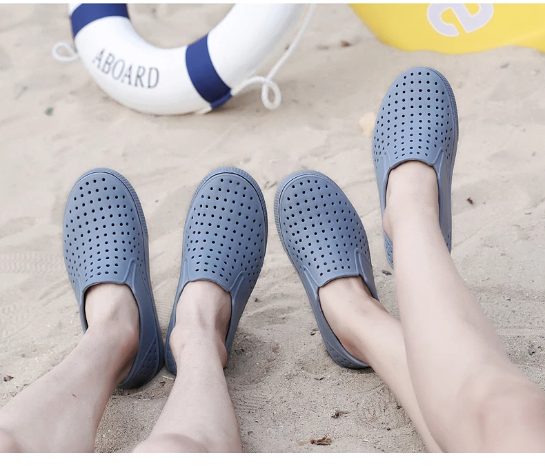 Большие размеры; нескользящие уличные сандалии для влюбленных; пляжная обувь с вырезами для мужчин и женщин; крутая летняя дышащая обувь на плоской подошве для пар; обувь для плавания