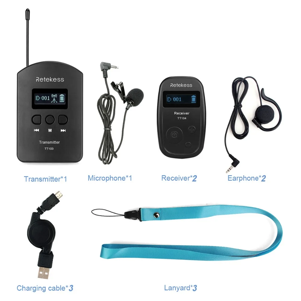 Профессиональная беспроводная система гида RETEKESS TT104 UHF для храма прослушивания