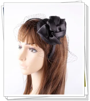

PROMOTION Ladies elegant feather flowers sinamay fascinators with veil party hats bridal hair accessories nice cocktail hats P15
