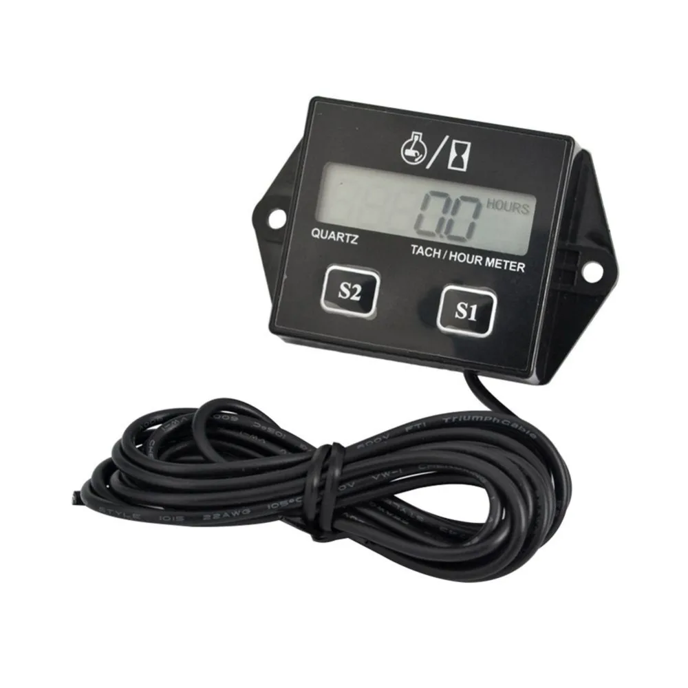 

Digital Tachometer Engine Tach Hour Meter Gauge Inductive For Motorcycle Motor Boat Car Stroke Engine LCD Display