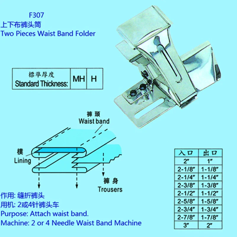 Сделано в Тайване F307 две части поясная лента папка прикрепить поясная лента швейная машина части папка Бингер