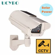fake Dummy Solar Powered security camera Outdoor RED LED Flashing CCTV Surveillance fake Camera