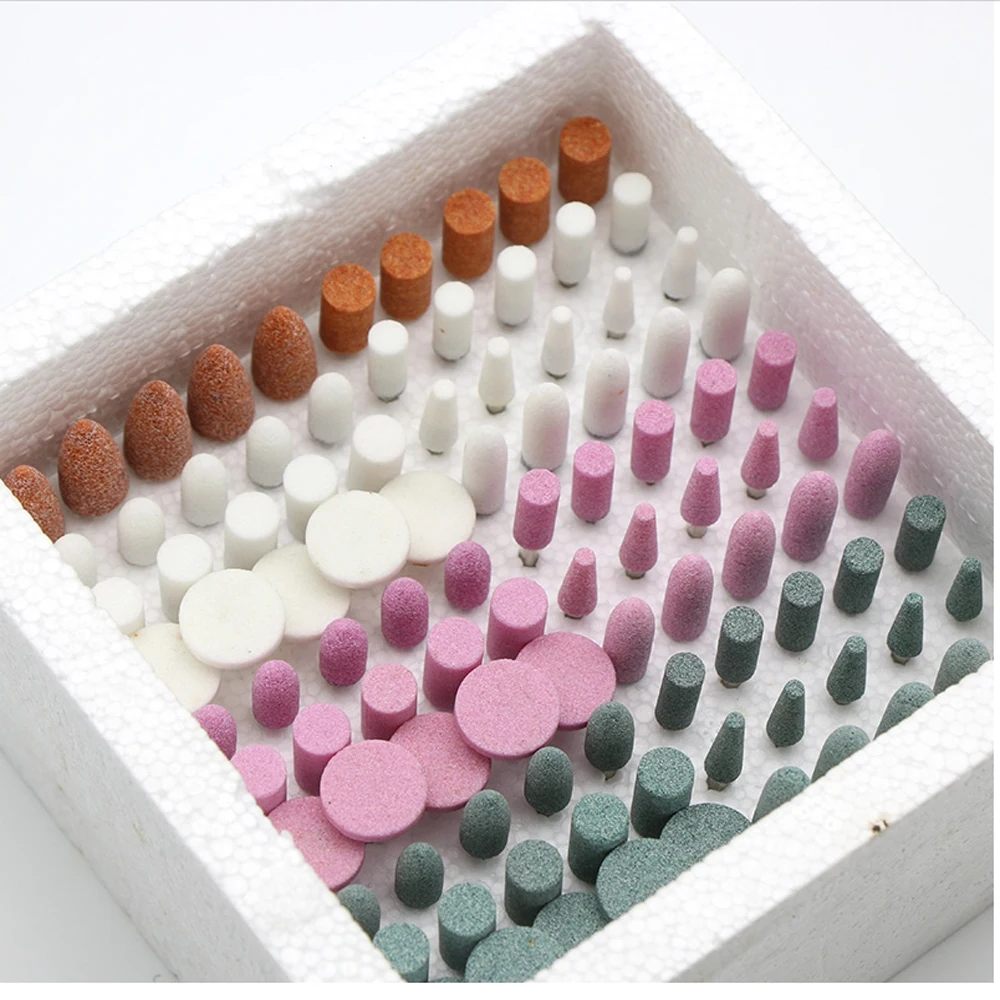 

100pcs Dental Lab Gravel Mounted Point Stone Grinding Hard Surface Materials 2.35mm Corundum grinding head Excellent Quality