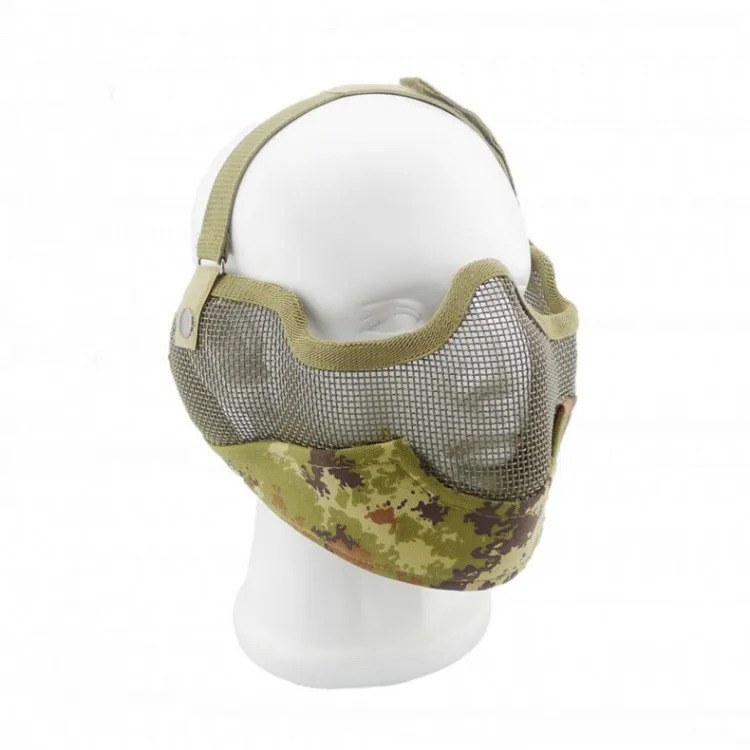 Маска для лица AIRSOFT STRIKE V2 стальная фотомаска с защитой ушей Мультикам MTP CP|mask