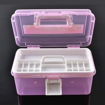 

Cosmetics Nail Kit Medicine Chest Drug Storage First Aid Kit Large Space Double Layer Sub-grid Design Plastic Storage Box