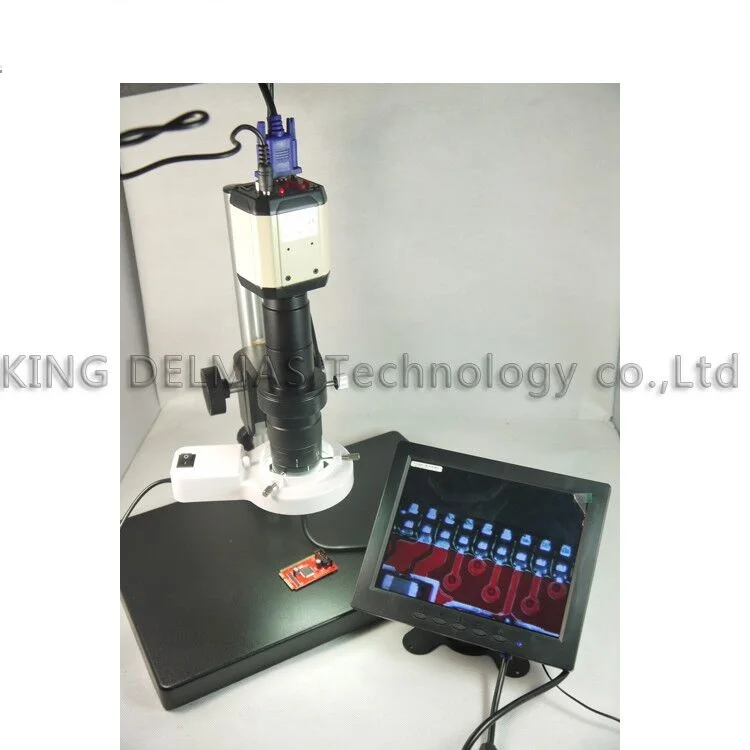 

High quality  PCB Industry Lab Microscope Camera VGA USB AV TV Video Output C-Mount Lens Stand LED Light illuminator