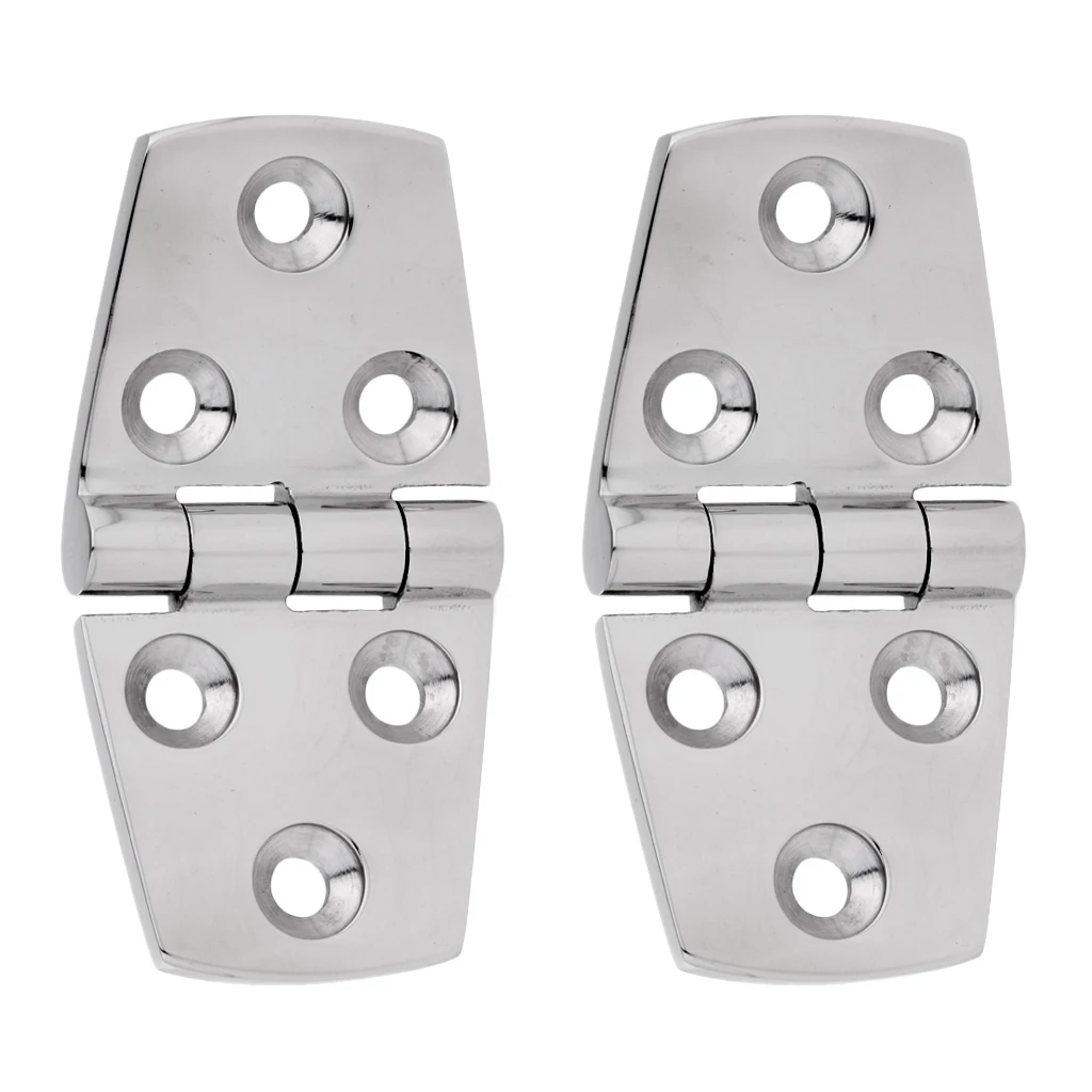 1 Pair Solid Heavy Duty 316 Marine Grade Stainless Steel Boat Cabin Flush Door Hinge Stamp Strap Hinge 76 x 38mm