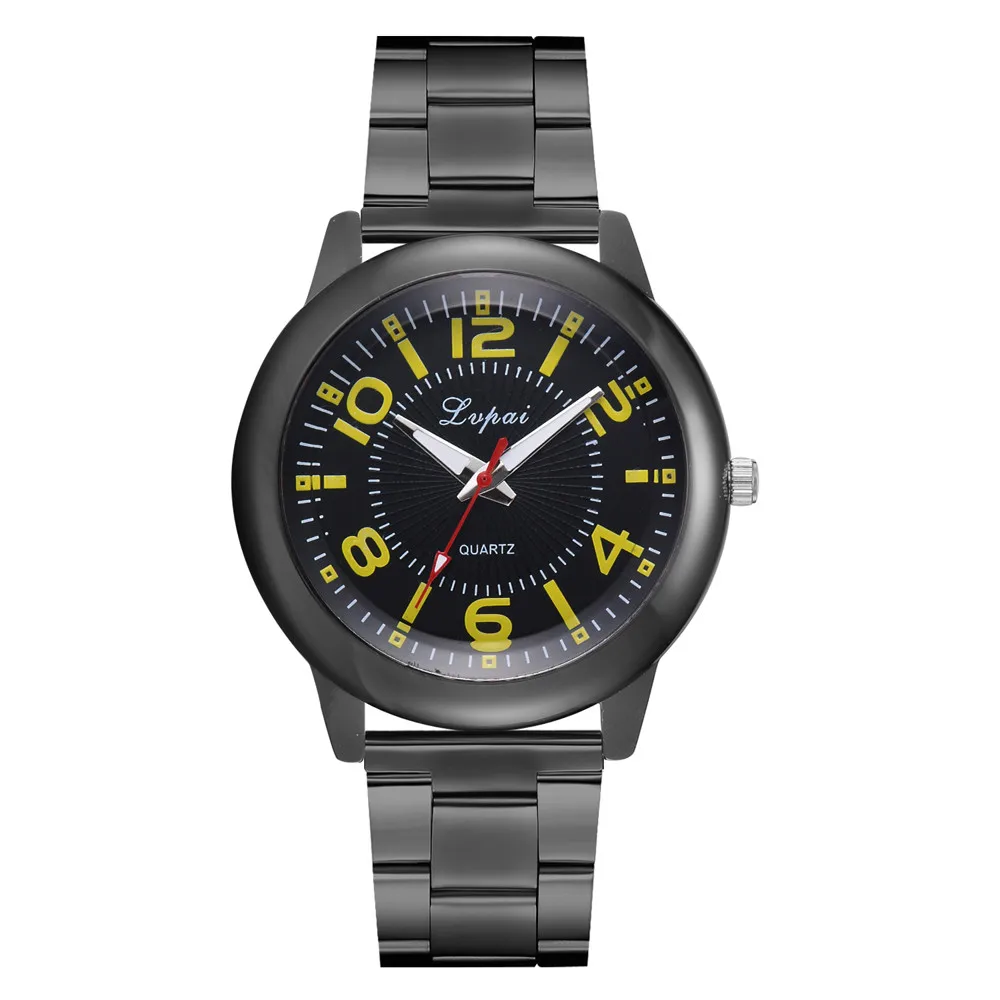 Lvpai повседневные кварцевые Стальные часы с ремешком аналоговые наручные часы мужские часы новое поступление простые часы relogio masculino 30X - Цвет: Yellow
