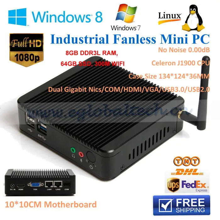  Desktop Computer Mini ITX Casing HTPC Quad Core j1900L 4GB DDR3 500G HDD tiny htpc fanless mini pc windows7 office computer 