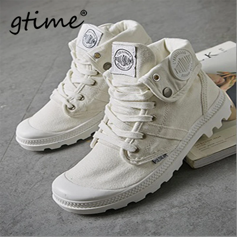Прямая поставка GTIME 2019 высокие кроссовки парусиновая обувь женская повседневная