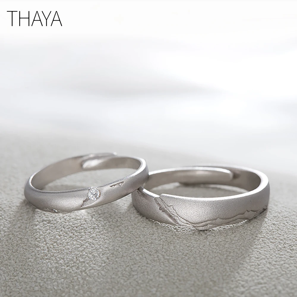 

Thaya Seeking Rings S925 Silver Circular Rock Design Zircon Jewelry Ring for Women Elegant Simple Gift