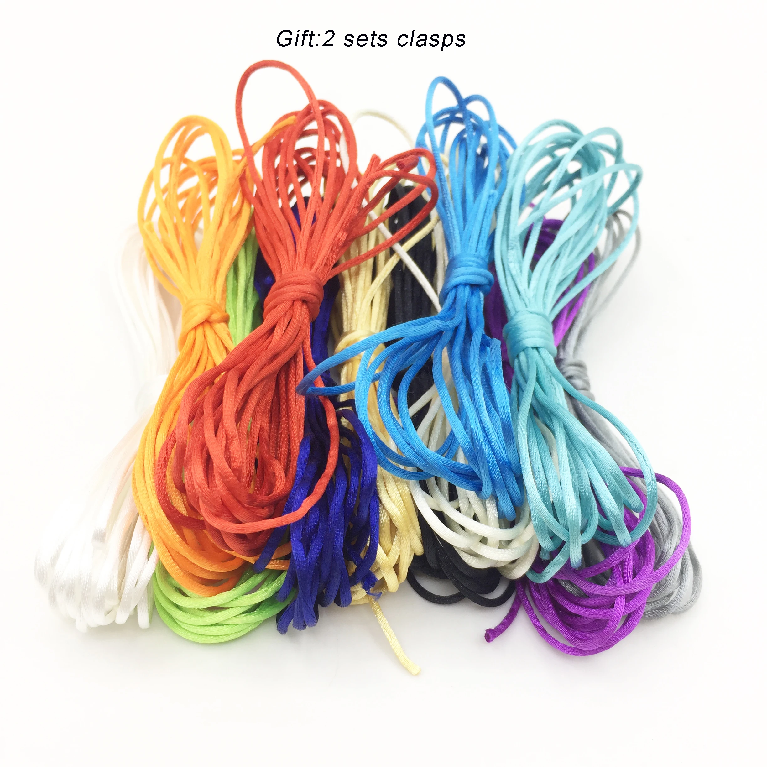 

DIY Jewelry 20m/pcs Satin Cords For Silicone Teething Necklace DIY Accessary String Bracelet Necklace Cord Nylon for clips