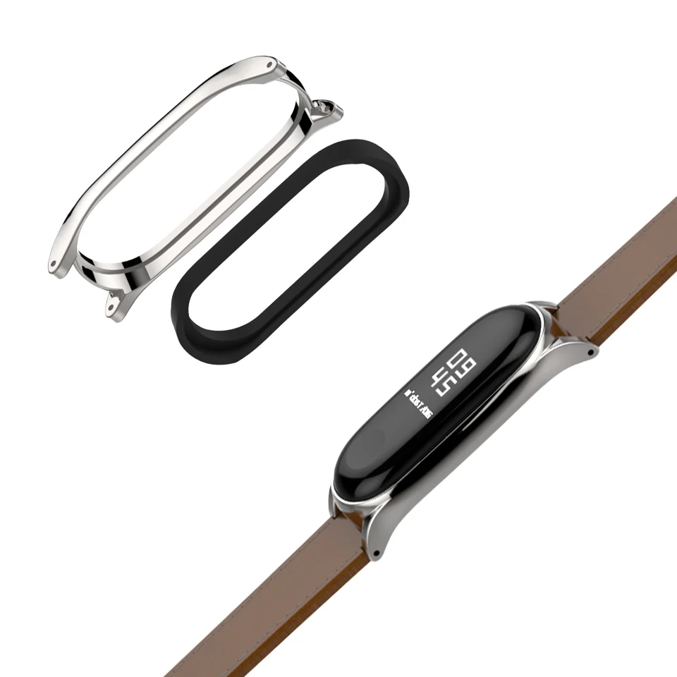  Mijobs Mi Band 4 Genuine Leather Strap for Xiaomi Mi Band 3 Bracelet Wristband Smart Watch Miband 4 - 32956836148