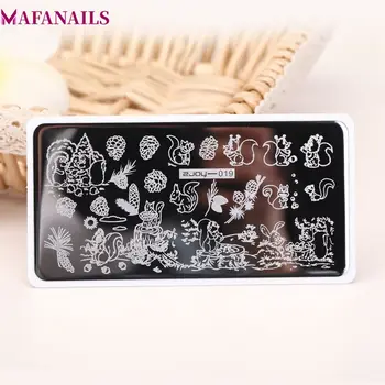 

1 x ZJOY - Stainless Steel Stamping Plates Squirrel & Pine Nuts Patterns Stamping Nail Art Plates Nails Template Stamp Plates 19