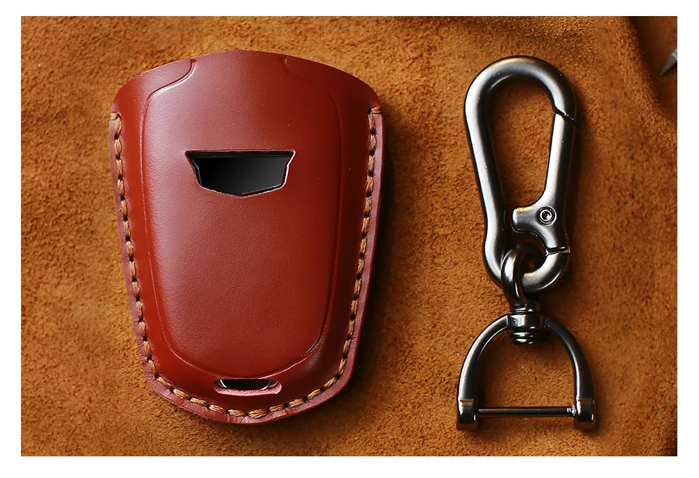 Chave do Carro Capa para Cadillac Keyyou Couro Genuíno Case Escalade Esv Xts Ats Cts Ct6 Xt5 Bls 2020-2020 Anel Chave Titular Inteligente 13 Estojo de chaves p/ carro
