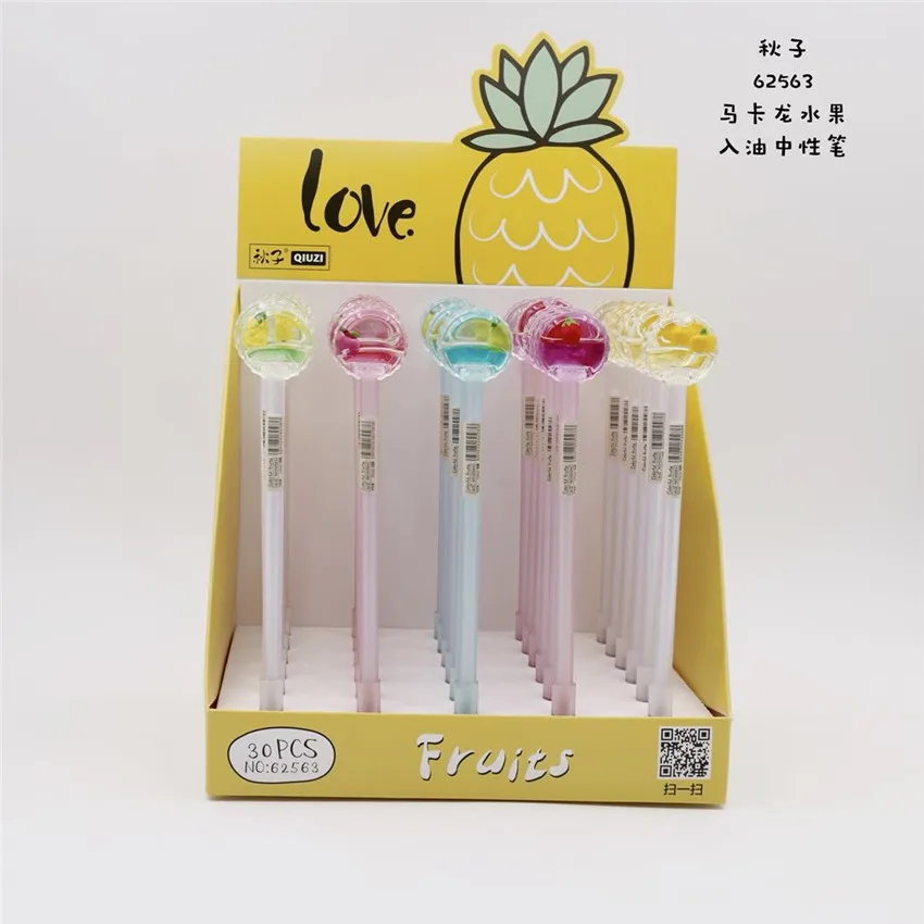 

30 Pcs Gel Pens Cartoon Kawaii Macaron Black Colored Gel-inkpens for Writing Cute Stationery Office School Supplies