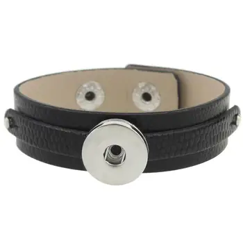 

JaynaLee Fashion Leather Ginger Snaps Charm Bracelets Jewelry fit 18mm or 20mm Snaps for women Men gift GJB8525