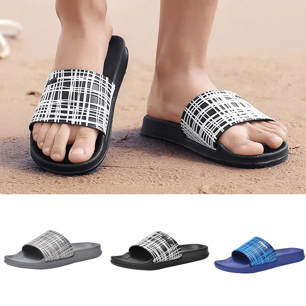 SAGACE; повседневные летние мужские пластиковые шлепанцы с геометрическим узором; пляжные дышащие уличные тапочки с открытым носком на нескользящей подошве на низком каблуке