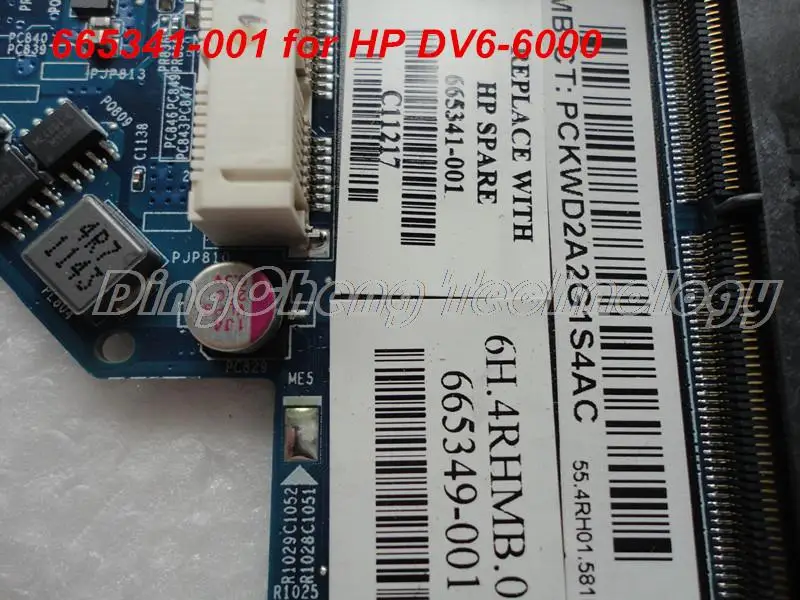 HOLYTIME محمول لوحة رئيسية لأجهزة HP DV6 DV6-6000 دفتر اللوحة الأم 665341-001 HM65 1 GB 100% اختبار