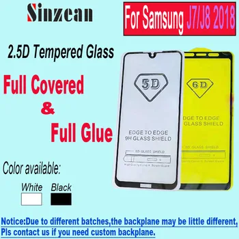 

Sinzean 100pcs 2.5D Full Glue Tempered Glass For Galaxy J8 2018 Full Covered 9D/6D/5D Screen Protector Film for Samsung J750