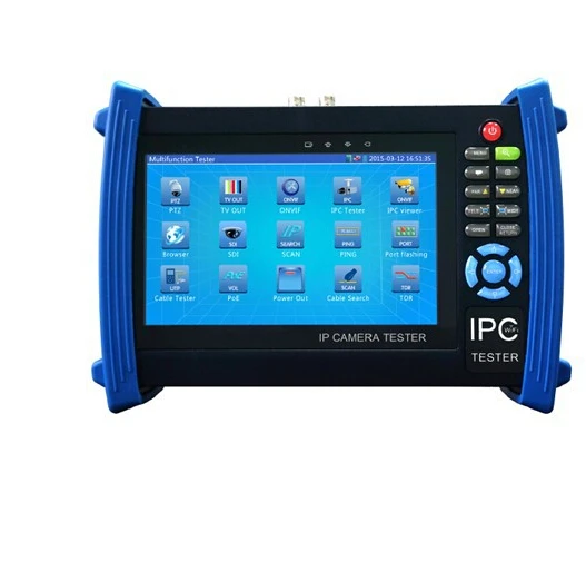 7 inch HD 6 in 1 CCTV tester monitor IP AHD CVI TVI SDI analog multimeter onvif 1080p Visual fault locator optical fiber TDR