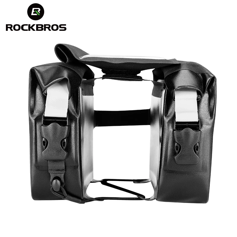 ROCKBROS сумка для велосипеда, 6,2 дюймов, водонепроницаемая, высокая емкость, верхняя труба, рама, Паньер, 2 в 1, портативная, для телефона, с сенсорным экраном, велосипедная сумка