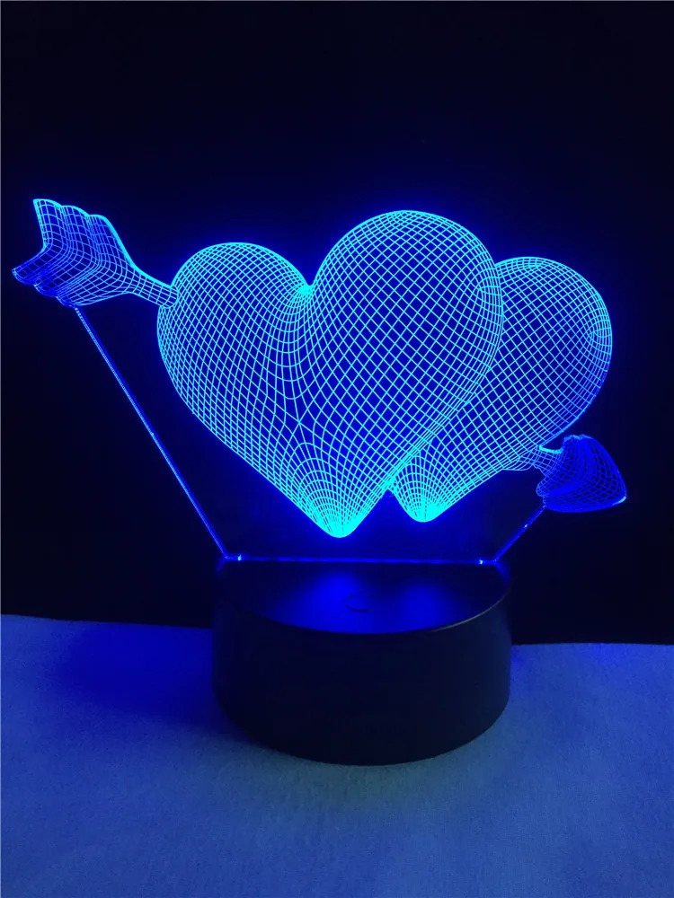 Luzes da Noite coração led night light romantic Function 3 : Stage Lighting Effect/wedding Decor/house Decoration