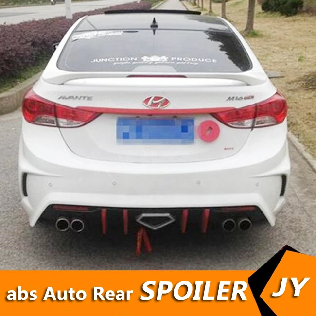 

For HYUNDAI Elantra Spoiler 2012-2015 Elantra spoiler High Quality ABS Material Car Rear Wing Primer Color Rear Spoiler