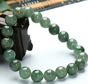 

13398 100% Natural A Grade Jade (Green jadeite) 10mm Round Bead Bracelet 1pc