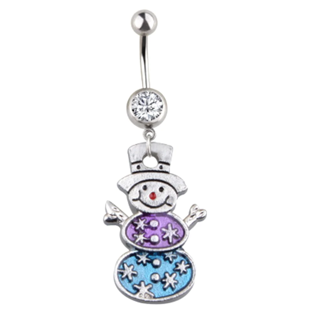 

New Fashion Design Snowman Charm Belly Navel Ring Body Jewelry Christmas Jewelry For Women