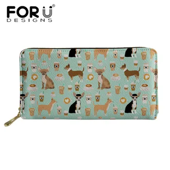 

FORUDESIGNS New Fashion Ladies Wallets Cute Chihuahua Kawaii Wallet Coin Wallet Zipper Purse Monederos Para Mujer Cartera Mujer