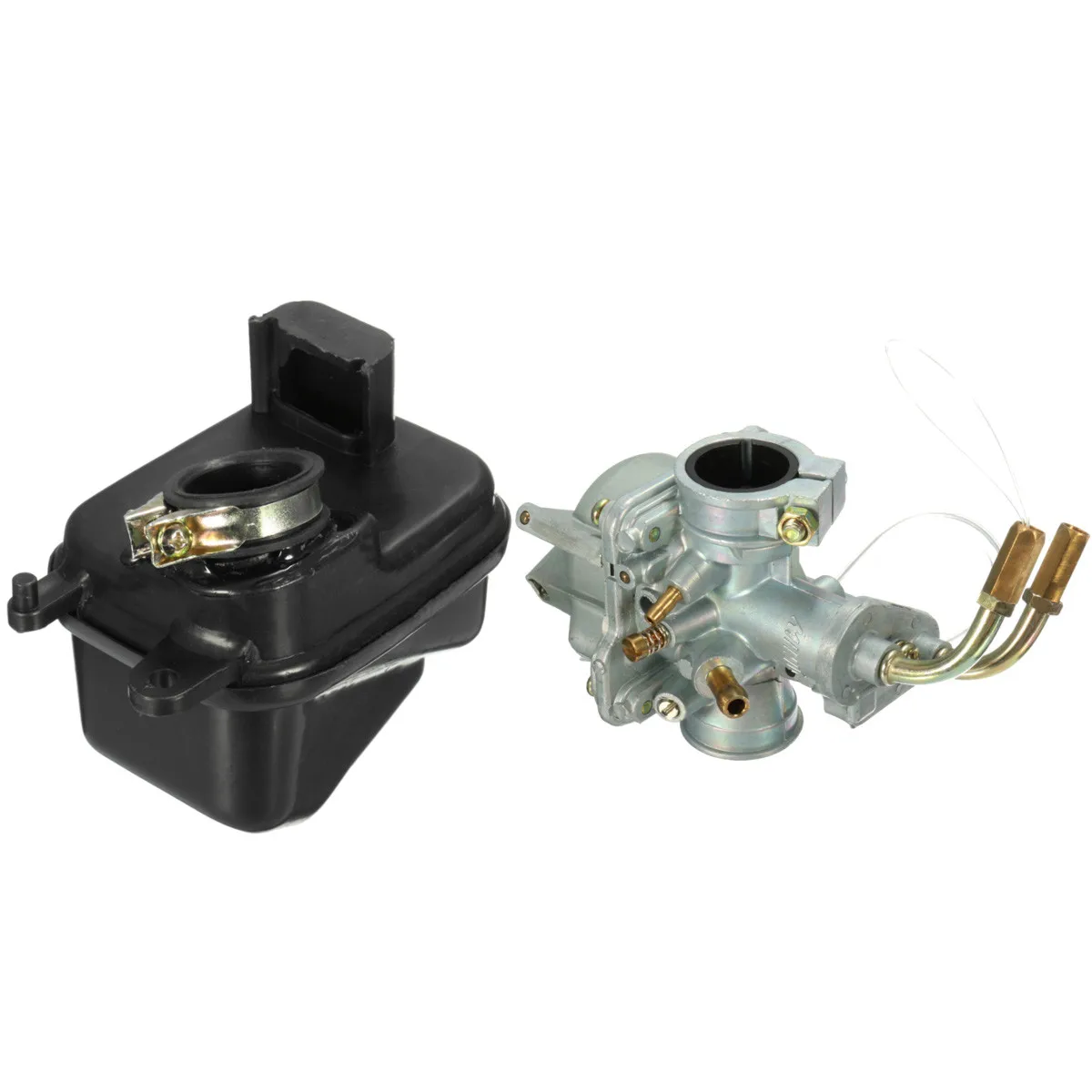 

1 Set Motorcycle Carb Carburetor with Air Filter Box Set For Yamaha PEEWEE PW50 PY50 Replace Black Silver