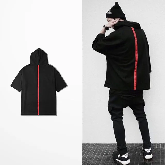 Kanye West High Street короткий рукав с кепкой футболка для мужчин Хип Хоп Скейтборд