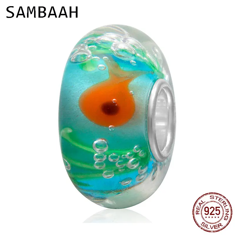Женский браслет ручной работы Sambaah Европейский Шарм из муранского стекла в виде