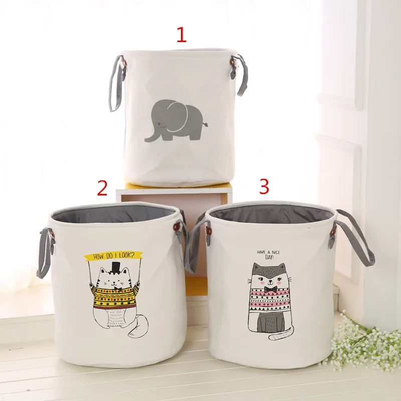 

CFen A's children practical Waterproof dirty Laundry basket Cotton Linen Washing Clothes Storage Basket Folding Storage Box #13