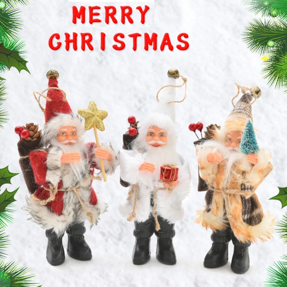 Christmas Decorations navidad For Home Standing Posture Flannel Santa Claus Doll Scene Pendant new year goods Decoration Gifts  (3)